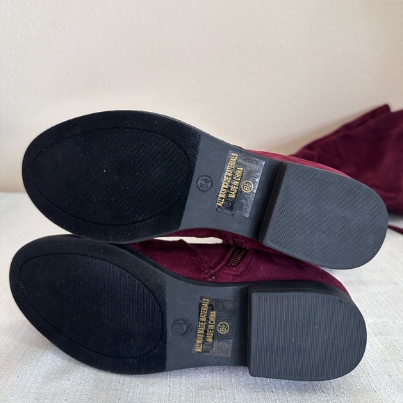 New TOP Moda Wine Microsuede Over The Knee Flat Boots Women’s 6.5 - Picture 14 of 14